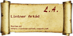 Lintner Arkád névjegykártya